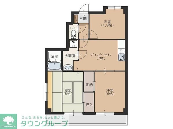 シャトーサンワの物件間取画像